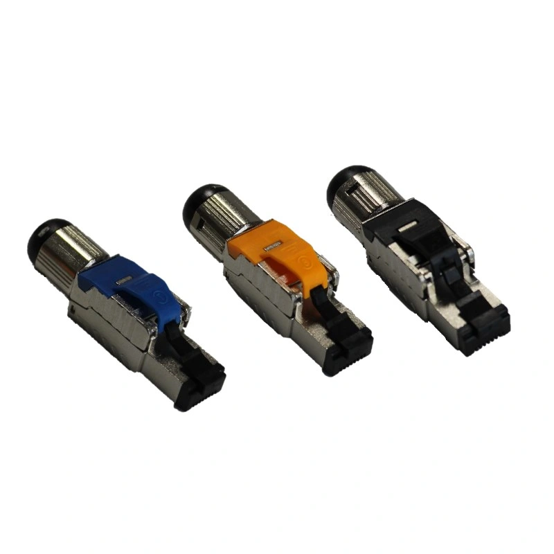 FTP/STP Network Module RJ45 Field Connector 8p8c CAT6A/Cat7/Cat8 RJ45 Shielded Modular Plug Toolless