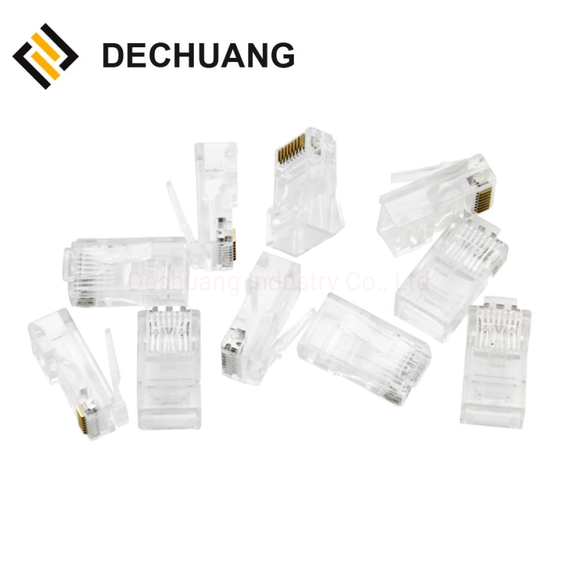 Crystal Head Ethernet RJ45 Modular Data Networking Unshielded Cable Plugs 8X8 8p8c for Cat 5e, Cat 6, Cat 6A 3u