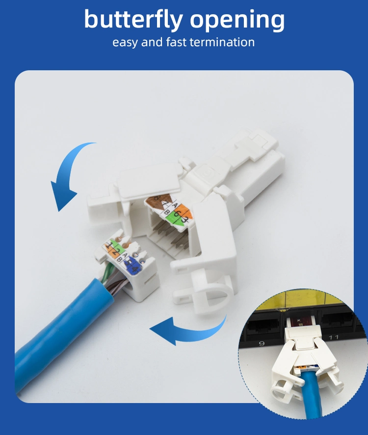 Networking RJ45 CAT6 UTP Connector Unshielded Toolless Modular Plug 8p8c Connector Plug