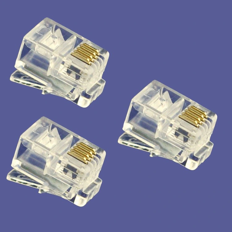 Rj9 Network Modular Plug 4p4c Telephone Connector Plug for Telephone Handset Cable