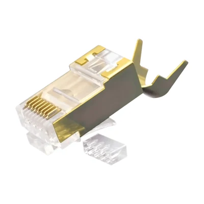 Spina modulare CAT.7 RJ45 8P8C, schermata (FTP), connettori di rete, schermatura in rame placcato oro, kit da 2 pezzi