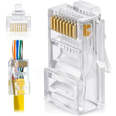 Connettore passante CAT6 RJ45 8p8c, spina modulare RJ45 schermata