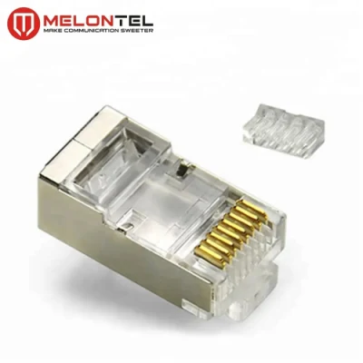 Connettore RJ45 8p8c STP placcato oro completamente assemblato, connettore modulare CAT6 RJ45 con schermatura metallica