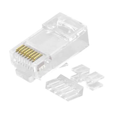 Kit da 3 pezzi connettori di rete CAT.6A RJ45 8P8C con spina modulare non schermata (UTP)