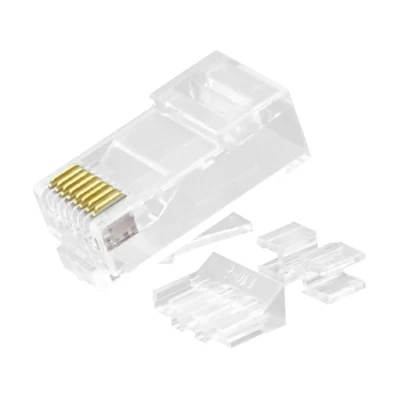 CAT.6A RJ45 8P8C Connettori di rete non schermati (UTP) con spina modulare Kit da 3 pezzi trasparente per cavo a doppino intrecciato o intrecciato 24AWG~26AWG