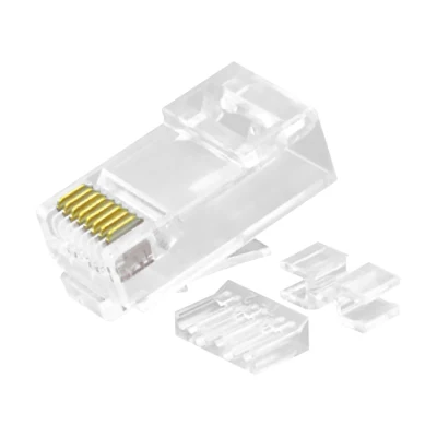 CAT.6A RJ45 8P8C Spina modulare Non schermata (UTP) Connettori di rete Kit da 3 pezzi Trasparente